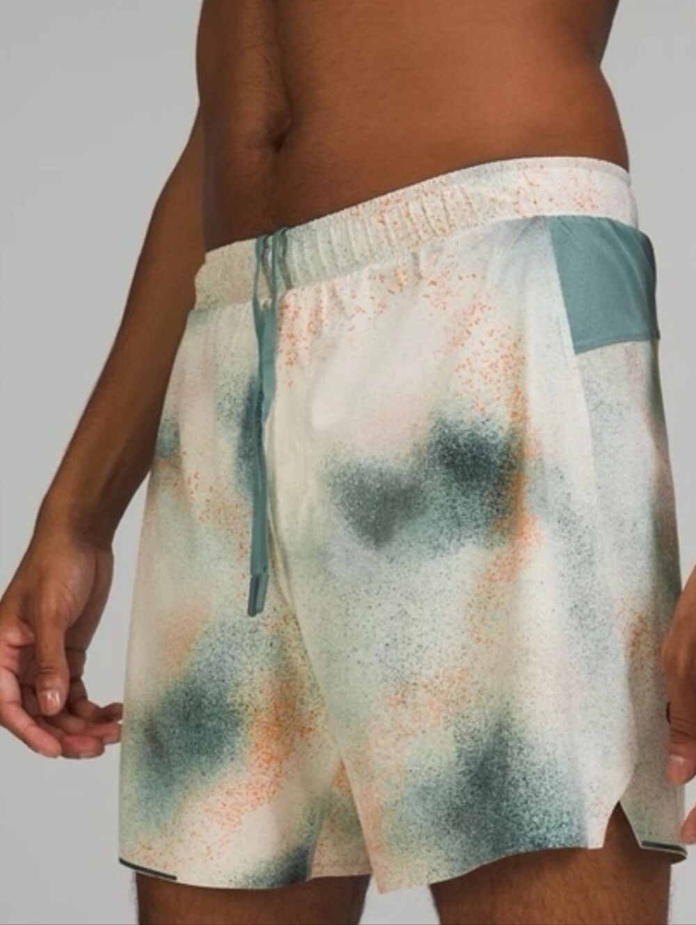 Lululemon Surge Shorts Men's Spray Dye Abstract Print Lined Running Shorts